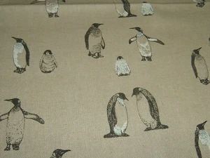 Pinguine Pinguin Dekostoff Leinenoptik NEU 50x140cm - Bild 1 von 5