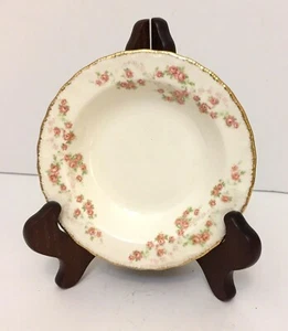 Vintage Rosas Rosa Borde Dorado Pope Gosser Berry Bowl 5 3/4" EE. UU. Esterlina - Imagen 1 de 6