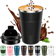 Insulated Coffee Mug 12 Oz Travel Coffee Mug with Lid Pill Proof, Stainless Stee