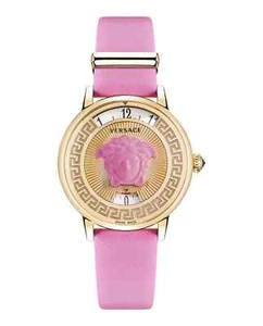 Orologio Versace Donna VEZ200621 Medusa Icon IP Oro 38mm Swiss Made Pelle Rosa - Foto 1 di 8