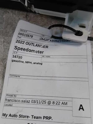 2022 Mitsubishi Outlander Speedometer Gauge OEM Silver 69K Miles NJ25-15578 - Image 1 of 4