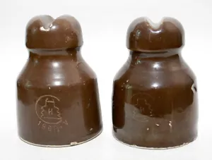 Aisladores cerámicos de porcelana rusos soviéticos 1968 2 piezas + regalo - Imagen 1 de 12