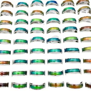 Wholesale Mood Rings Stainless Steel Fashion Jewelry Party Gift Color Change
