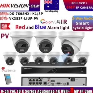 HIKVISION OEM Alarm Light Color 8MP IP Camera DS-7608NXI-K1/8P 8CH 8POE NVR Lot - Picture 1 of 26