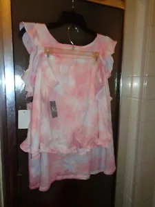 JUEGO DE PIJAMAS PJ COUTURE TOP PANTALONES CORTOS CORBATA TINTE NUBE LOOK ROSA BLANCO NUEVO MÁS 3X NUEVO - Imagen 1 de 8