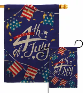 4th July Flags Burlap Garden Flag Americana Fourth Decorative Gift Yard Banner - Picture 1 of 19