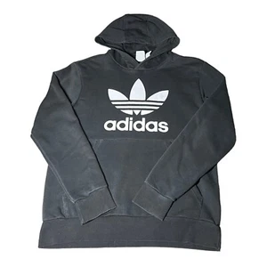 Adidas Big Leaf drei Streifen Logo schwarz Hoodie Sweatshirt Kinder Größe Large - Bild 1 von 5
