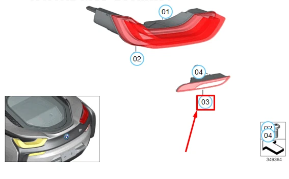 NUEVO PARACHOQUES TRASERO DERECHO BMW I8 I12 LUZ LED 63217310784 OEM SIN DEBER 🇺🇸 Foto 1 de 3