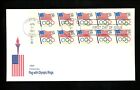 US FDC #2528a Artmaster 1991 GA Flag with Olympic Rings Unfolded Booklet Pane BP