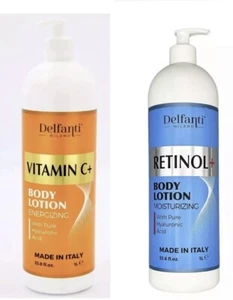 Delfanti Milano Vitamin C 1L & Retinol 1L Body Lotion With Hyaluronic Acid - Picture 1 of 7