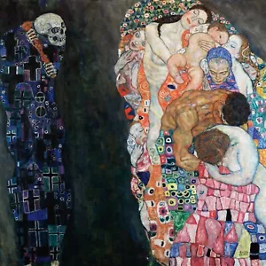 Impresión artística giclee muerte y vida de Gustav Klimt sobre lienzo o papel + envío gratuito - Imagen 1 de 3