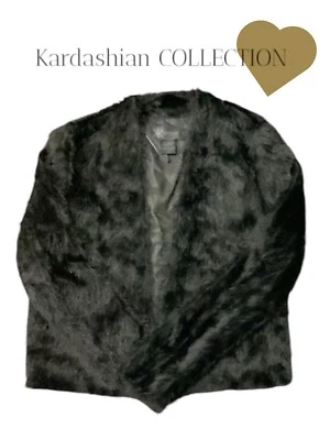 Kardashian Colección Pestañas Peludas Flecos Frente Abierto Chaqueta Lrg C2 7075 Foto 1 de 3
