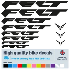 Felt new bike labels / decals / stickers, 5+ years external quality (26 pack) - Picture 1 of 16