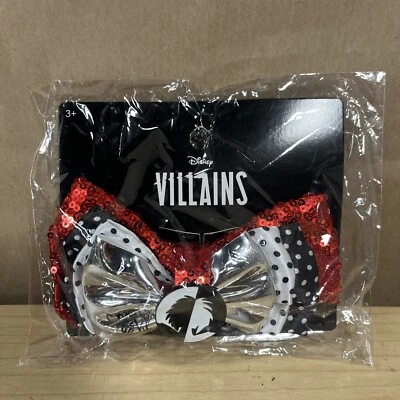 Fantasia cosplay Disney Villains Cruella De Vil 101 Dalmations cabelo arco novo diabo - Imagem 1 de 4