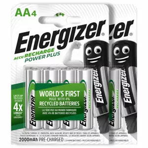 Energizer AA Power Plus 2000 mAh Rechargeable batteries 1.2V NiMh Accu HR6 - Picture 1 of 15