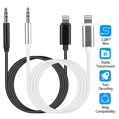 IMOUNTEK Fit For iPhone 13/12/11/XR/XS/X/8/7/6 8 Pin to 3.5mm AUX Audio Car Adapter Cord