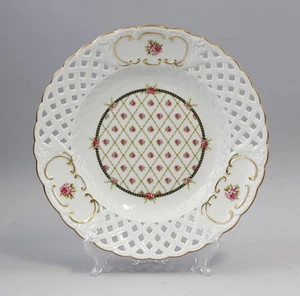 9988407 Porcelain Breakthrough Shell Roses Festons-Gitter Kämmer D24cm - Imagen 1 de 1