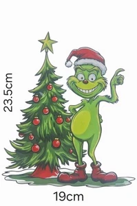 Grinch Grinchmas Transferencia de calor Planchado para camisetas Parches Bolsas - Imagen 1 de 2