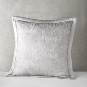New Hudson Park Euro Pillow Sham Gray Silver Pale Border 26x26 - Picture 1 of 8
