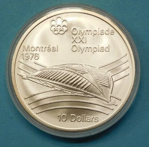 1976 Kanada Elizabeth II Olympiade Montreal Velodrome BU Silber 10 $ Münze Canadian - Bild 1 von 2