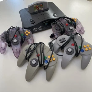 Nintendo 64 N64 Console Mario Kart 64 Bundle with 4 Controllers Authentic Tested - Picture 1 of 20