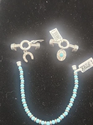 Brighton Color Clique Turquoise Bracelet - Geoscape & Horseshoe NWT - Image 1 of 4