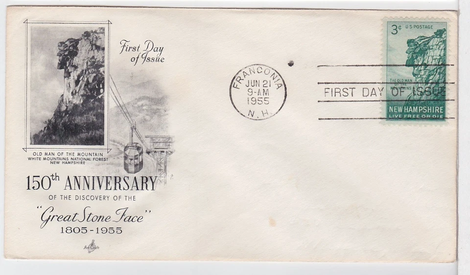 TurtlesTradingPost - Old Man of the Mountain #1068- 1955 FDC Artcraft Cover - Image 1 of 1