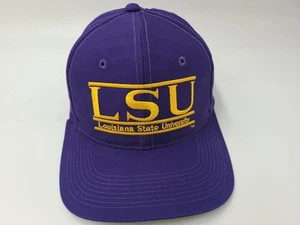 Vintage LSU Tigers The Game Split Bar Snapback Hat Cap NCAA Purple Green Brim - Picture 1 of 12