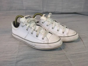 CONVERSE ALL STAR 654220C Kids White Leather Sneakers Lace UP Size 3 - Picture 1 of 9