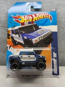  Hot Wheels HW Main Street '11  HUMMER H2 Blue Variation  #1/10 -On Good Card! - Picture 1 of 7