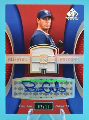 2004 SP Game Used Patch Brian Giles All Star Patches Auto /10 Padres SSP - Image 1 of 2