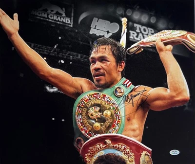 Manny Pacquiao Signed 16x20 Boxing Photo PSA AP59704 - Image 1 of 2