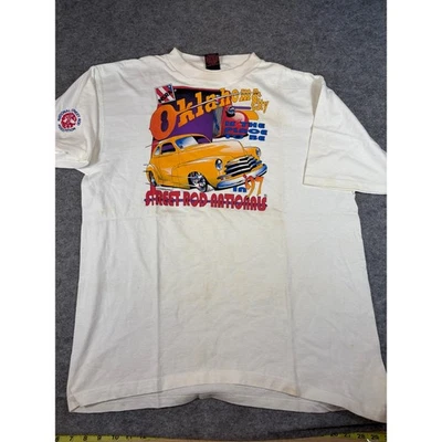 VINTAGE 1997 Street Rod Nationals Shirt Mens XL White Oklahoma City Car Show Tee - Image 1 of 4