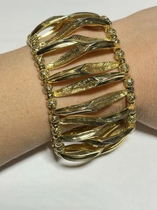 Vintage Bracelet Crown Trifari Modernist Goldtone RR1661 - Picture 1 of 8