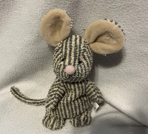 Russ Berrie Sniffy Mouse Home Buddies tela de rizo a rayas peluche etiqueta Q4 - Imagen 1 de 11