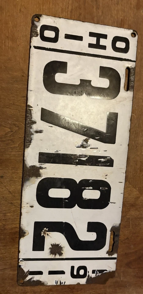 Фарфоровый номерной знак 1911 Ohio - Изображение 1 из 1