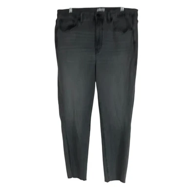 GOOD AMERICAN - WOMEN'S 18 - BLACK GRAY ORGANIC COTTON FRAYED JEANS - Image 1 of 4