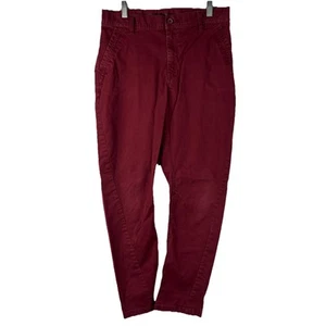 H&M Pants Youth Girls Size 13/14 Shaped Leg Burgundy Chino Stretch - Picture 1 of 11
