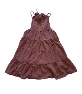 Free People Brown Beach Cover Up Dress Maxi Layered Size Medium - Picture 1 of 6
