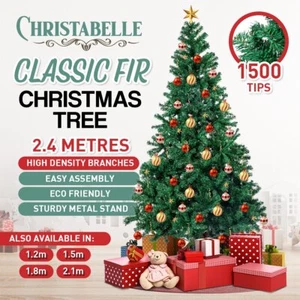 Christabelle Green Artificial Christmas Tree 2.4m 1500 Tips Xmas Decoration - Picture 1 of 11