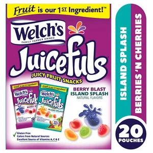 Fruit Snacks, Berry & Island Flavors, 1 oz, 20 Count - Picture 1 of 3