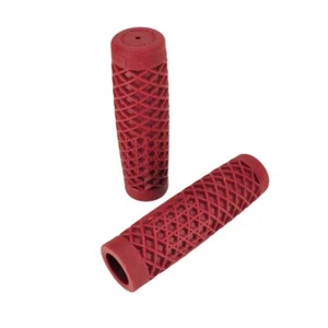Empuñaduras de motocicleta Vans Oxblood rojas 7/8" patrón suela gofre cafe racer hechas en EE. UU. - Imagen 1 de 3