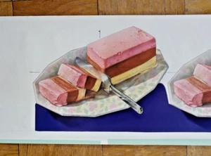 50'S SODA FOUNTAIN POSTER LITHO USA PRINTED ICE CREAM  VINTAGE DINER POP ART - Picture 1 of 9