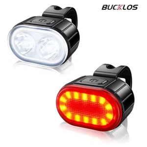 Mountain Bike Lights USB Rechargeable Bicycle LED Torch Front/Rear/ 2PC Lamp Set - Picture 1 of 12