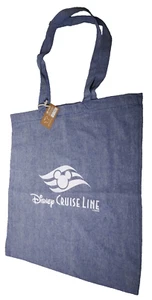 Disney Cruise Line Souvenir Blue Denim Design Reusable Shopper Cotton Tote Bag - Picture 1 of 10