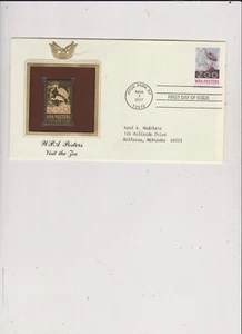 VISIT THE ZOO GOLD REPLICA STAMP FIRST DAY COVER - Imagen 1 de 1