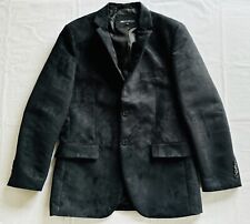 JA JONATHAN ADAMS Two Button Black Suede Polyester Blazer Jacket Size 100 VGC