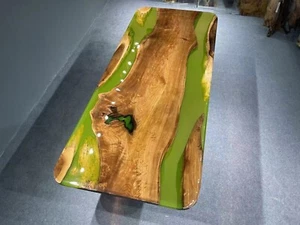 Walnut Wood Live Edge Epoxy Resin Dining Table/ Epoxy resin table Home Decor Art - Picture 1 of 11