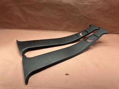 BMW E34 535I M5 525I B-Pillar Column Interior Trim Cover Black Pair OEM #91300 - Image 1 of 4