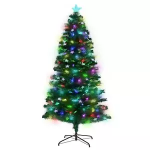 NNEDSZ Christabelle 1.5m Enchanted Pre Lit Fibre Optic Christmas Tree Stars Xmas - Picture 1 of 11